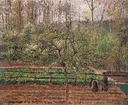 Camille Pissarro Springtime,grey weather,Eragny Spain oil painting artist